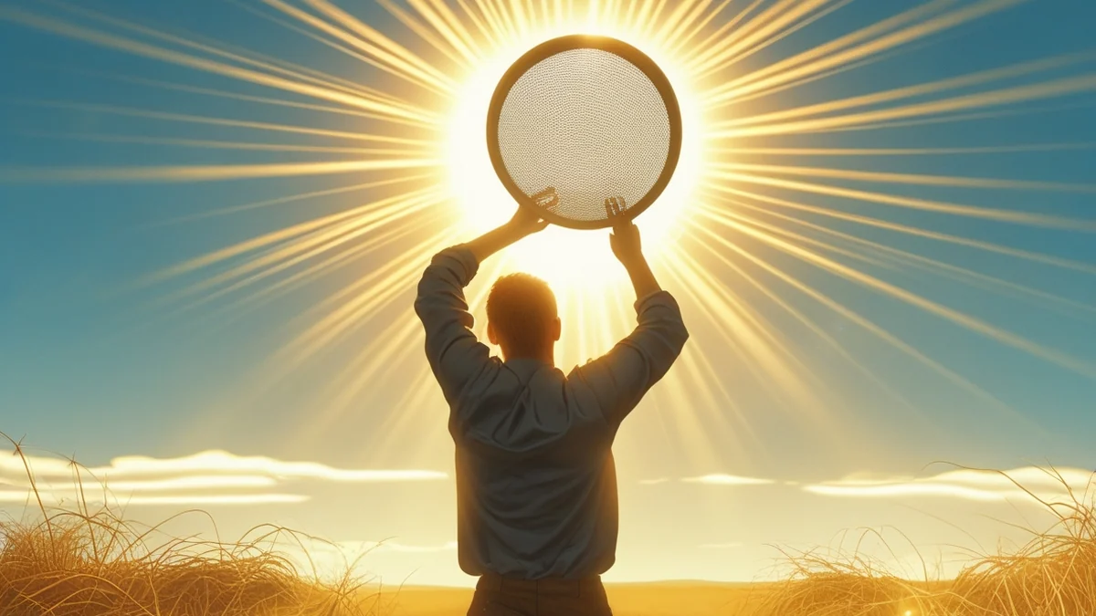Un uomo alza un setaccio per coprire il sole, e la luce passa attraverso la rete. È il modo di dire brasiliano per nascondere ciò che è già sotto gli occhi di tutti.